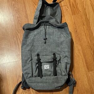 Herschel Supply Company Gray Roll-Top Backpack with Front Buckles